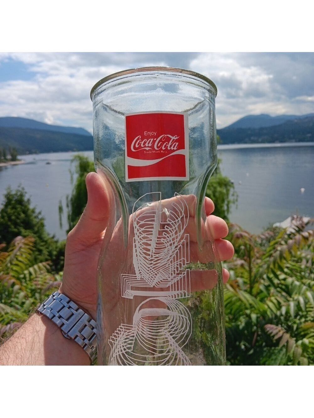 Vintage Advertising Glass COCA-COLA Coke Pitcher Glass Vase 56 oz V. Good READ
